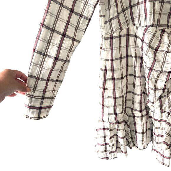 VERONICA BEARD Sherry Plaid Buttoned Mini Dress Medium - Picture 4 of 6